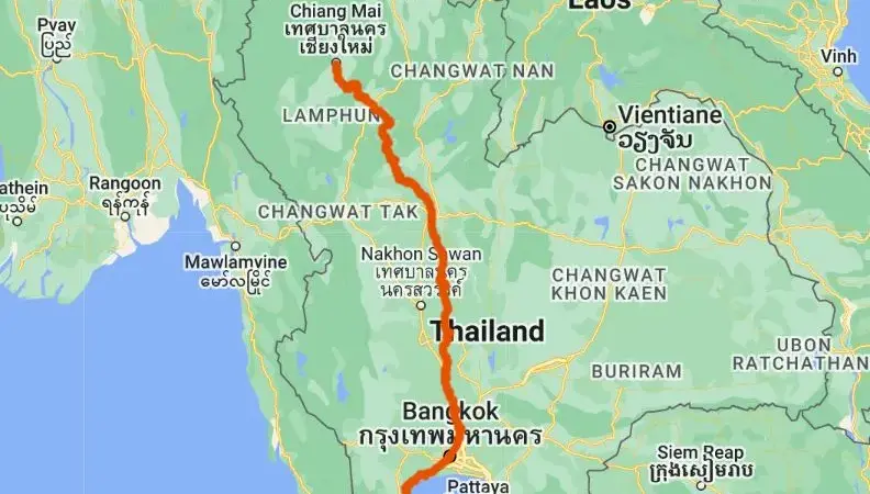 Thailand deel 2 route