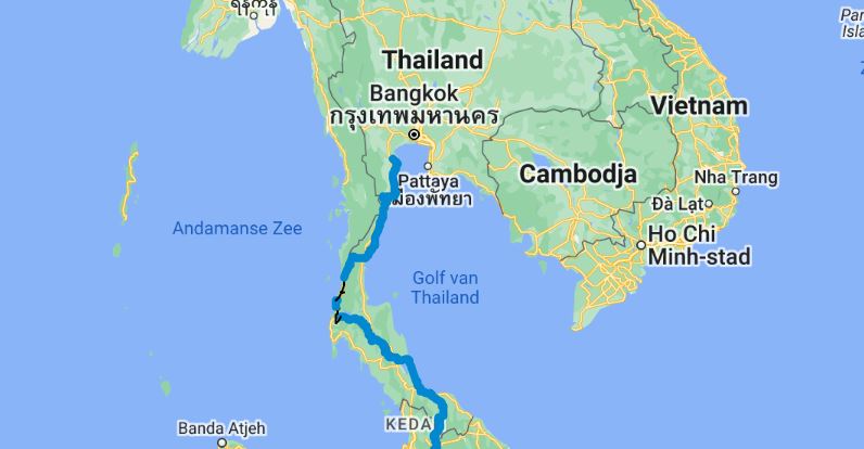 Thailand deel 1 route
